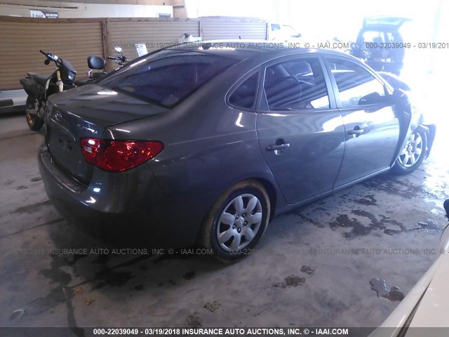 KMHDU46D37U230640 - 2007 HYUNDAI ELANTRA GLS/SE/LIMITED GRAY photo 4