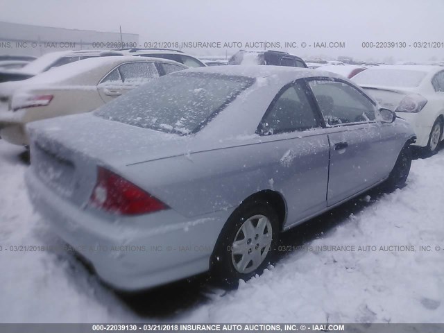 1HGEM22355L019289 - 2005 HONDA CIVIC DX VP SILVER photo 4