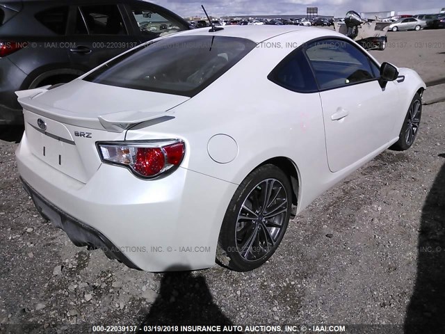 JF1ZCAC17D1611979 - 2013 SUBARU BRZ 2.0 LIMITED WHITE photo 4