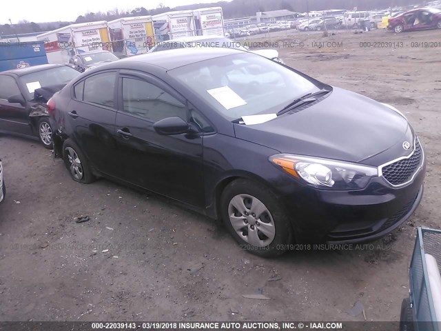 KNAFK4A67F5405800 - 2015 KIA FORTE LX BLACK photo 1