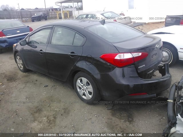 KNAFK4A67F5405800 - 2015 KIA FORTE LX BLACK photo 3