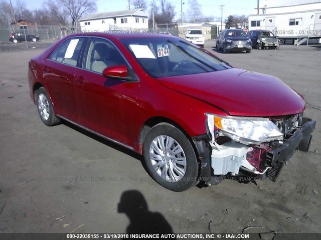 4T1BF1FKXCU587192 - 2012 TOYOTA CAMRY SE/LE/XLE RED photo 1
