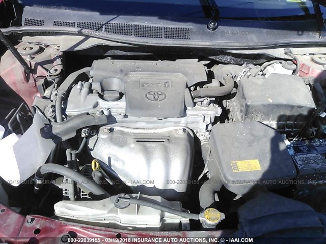 4T1BF1FKXCU587192 - 2012 TOYOTA CAMRY SE/LE/XLE RED photo 10
