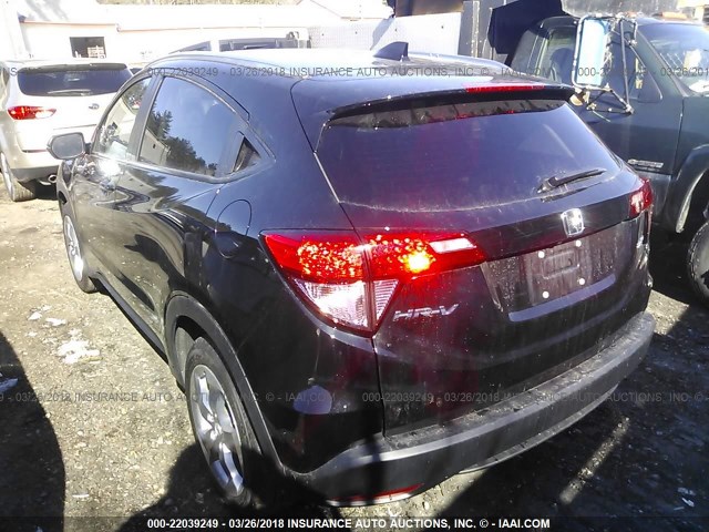 3CZRU6H77HM717837 - 2017 HONDA HR-V EXL BLACK photo 3