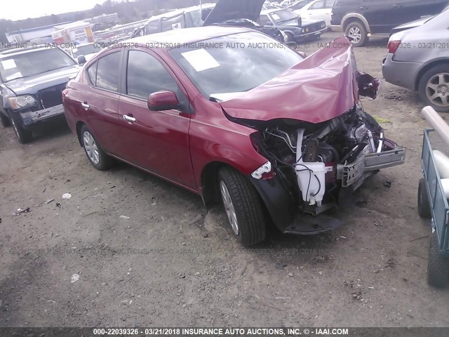 3N1CN7AP0DL887372 - 2013 NISSAN VERSA S/S PLUS/SV/SL BURGUNDY photo 1