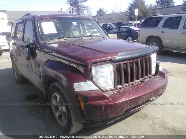 1J8GN28K48W153645 - 2008 JEEP LIBERTY SPORT RED photo 1