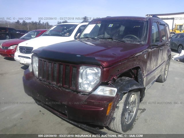 1J8GN28K48W153645 - 2008 JEEP LIBERTY SPORT RED photo 2