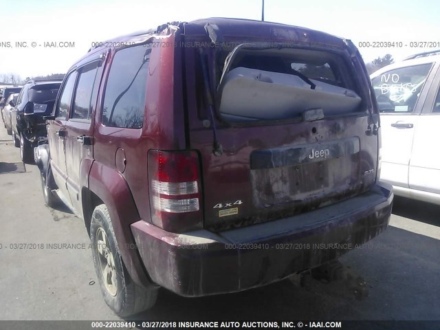 1J8GN28K48W153645 - 2008 JEEP LIBERTY SPORT RED photo 3