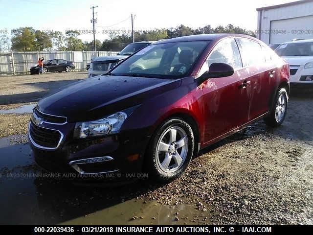 1G1PE5SB2G7152495 - 2016 CHEVROLET CRUZE LIMITED LT RED photo 2