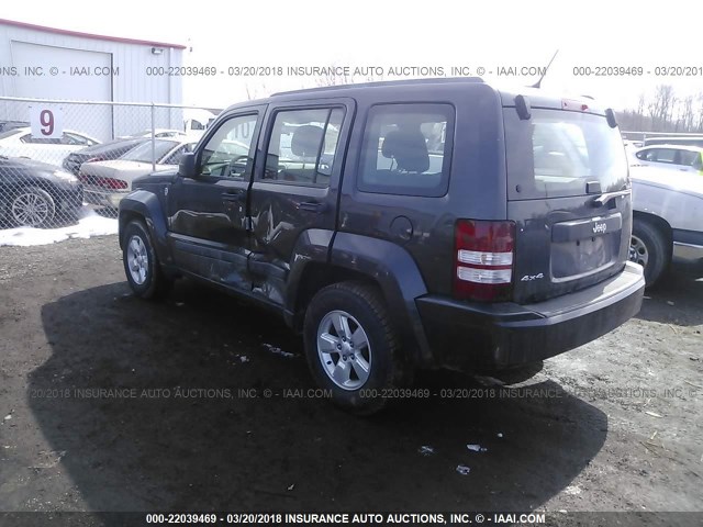 1J4PN2GK9BW586503 - 2011 JEEP LIBERTY SPORT BLACK photo 3