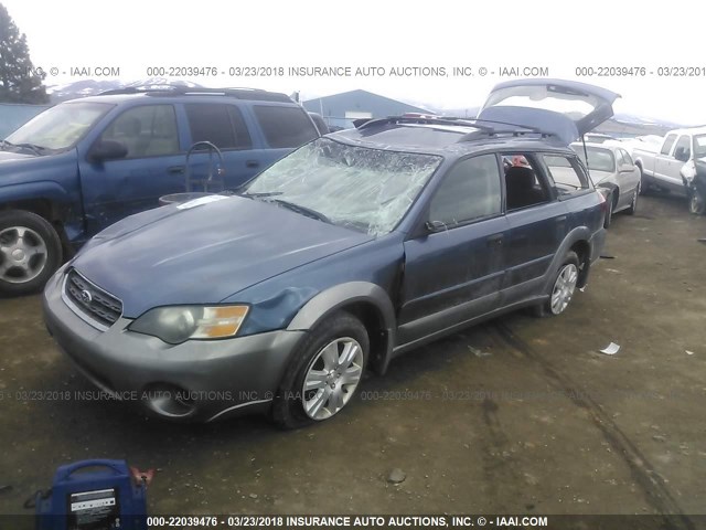 4S4BP61C757361901 - 2005 SUBARU LEGACY OUTBACK 2.5I BLUE photo 2