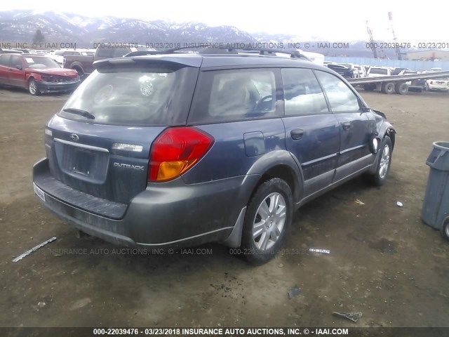 4S4BP61C757361901 - 2005 SUBARU LEGACY OUTBACK 2.5I BLUE photo 4