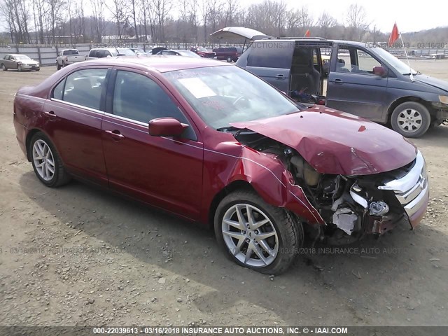 3FAHP0JA2AR166906 - 2010 FORD FUSION SEL RED photo 1