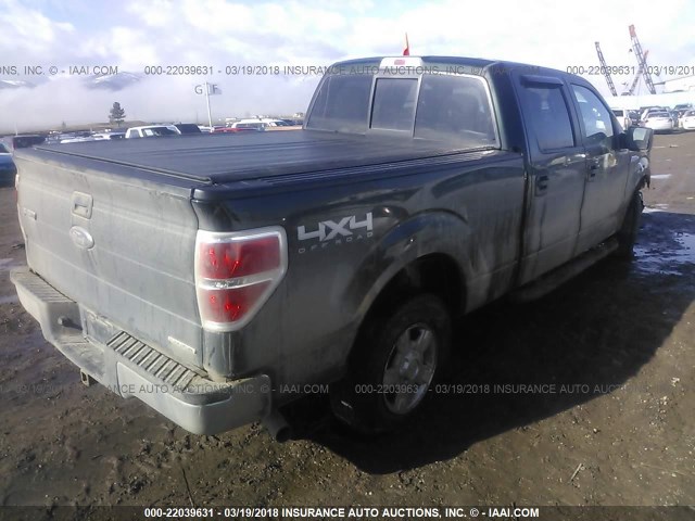 1FTFW1EF5DFC95658 - 2013 FORD F150 SUPERCREW GREEN photo 4