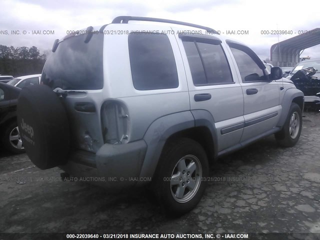 1J4GK48K17W541095 - 2007 JEEP LIBERTY SPORT SILVER photo 4