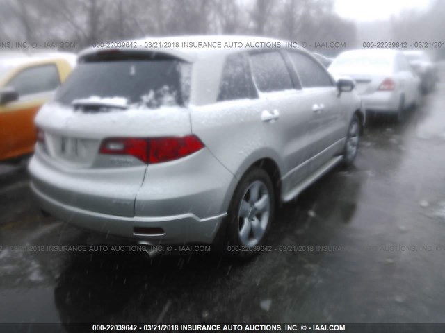 5J8TB18229A008371 - 2009 ACURA RDX SILVER photo 4