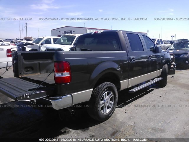 1FTRW12W87KB13674 - 2007 FORD F150 SUPERCREW GRAY photo 4