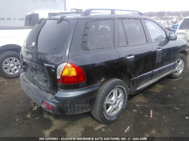 KM8SC13D13U450818 - 2003 HYUNDAI SANTA FE GLS/LX BLACK photo 4