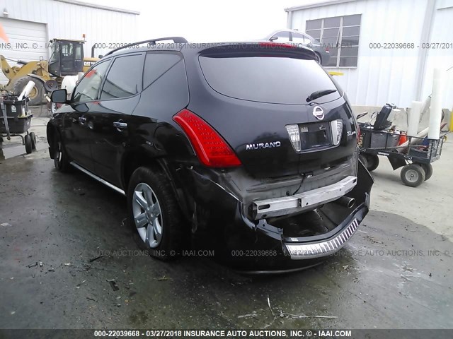 JN8AZ08W57W641322 - 2007 NISSAN MURANO SL/SE/S BLACK photo 3