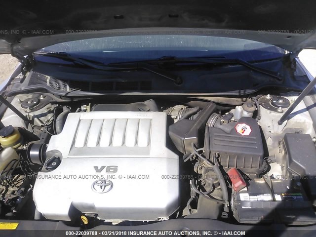 4T1BK46K17U017293 - 2007 TOYOTA CAMRY NEW GENERAT LE/XLE/SE SILVER photo 10