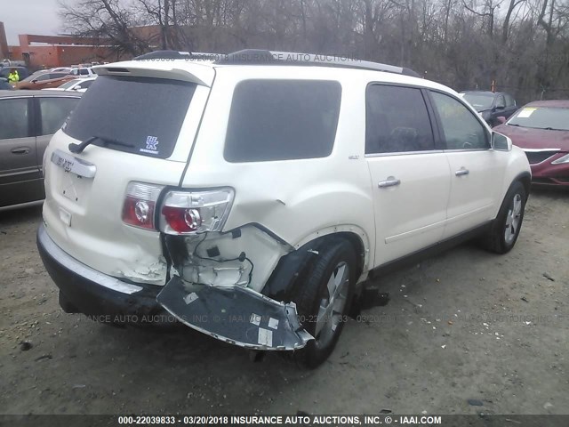 1GKKRSED3BJ387991 - 2011 GMC ACADIA SLT-2 WHITE photo 4