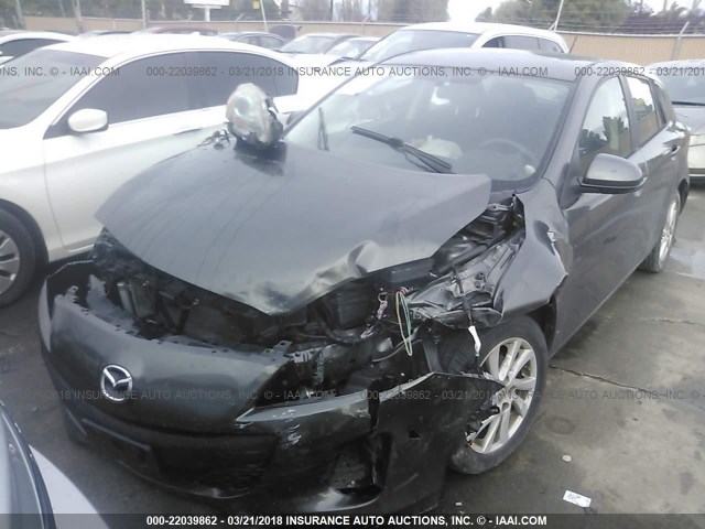 JM1BL1L89C1700377 - 2012 MAZDA 3 I GRAY photo 2