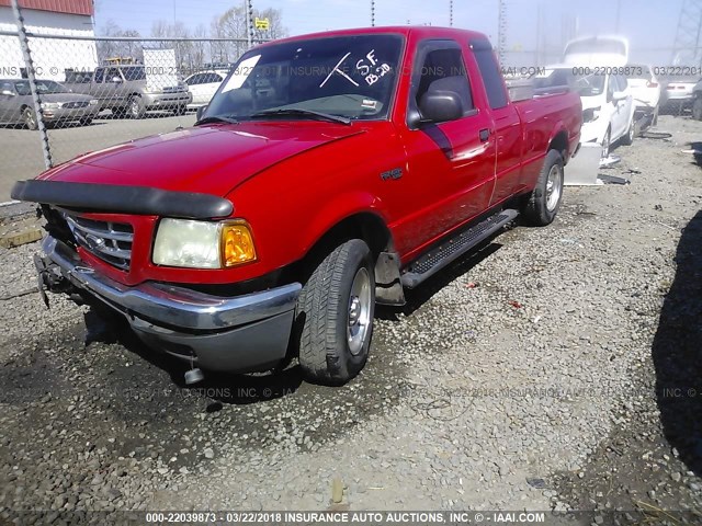 1FTYR44U52PA34409 - 2002 FORD RANGER SUPER CAB RED photo 2