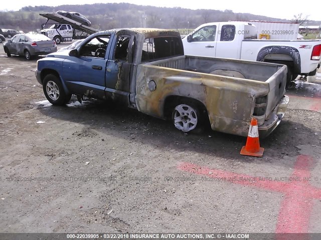 1D7HE42K05S250009 - 2005 DODGE DAKOTA SLT BLUE photo 3