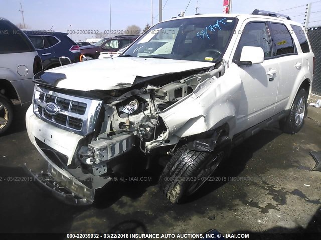 1FMCU04709KC34886 - 2009 FORD ESCAPE LIMITED WHITE photo 2