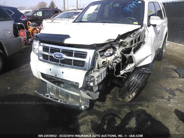 1FMCU04709KC34886 - 2009 FORD ESCAPE LIMITED WHITE photo 6