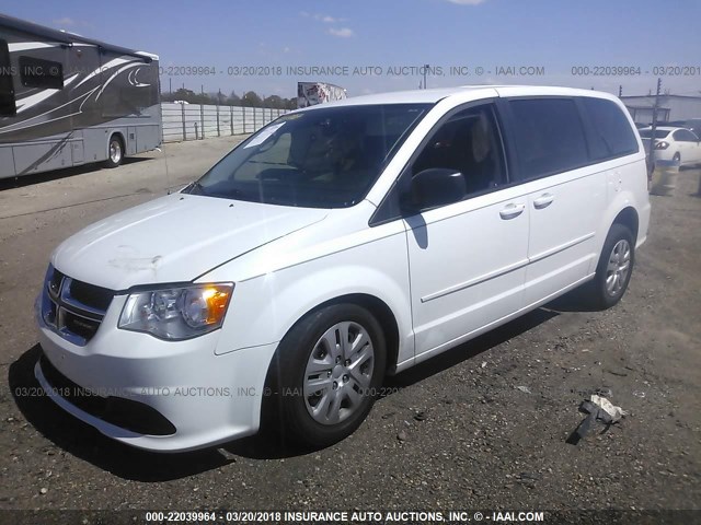 2C4RDGBG8ER432363 - 2014 DODGE GRAND CARAVAN SE WHITE photo 2