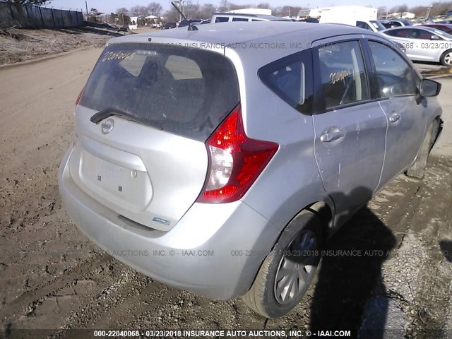 3N1CE2CP3FL367072 - 2015 NISSAN VERSA NOTE S/S PLUS/SV/SL/SR SILVER photo 4