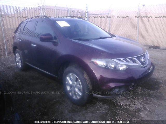 JN8AZ1MU7DW203939 - 2013 NISSAN MURANO S/SL/LE MAROON photo 1