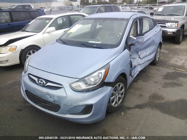 KMHCT4AE5DU536555 - 2013 HYUNDAI ACCENT GLS/GS BLUE photo 2