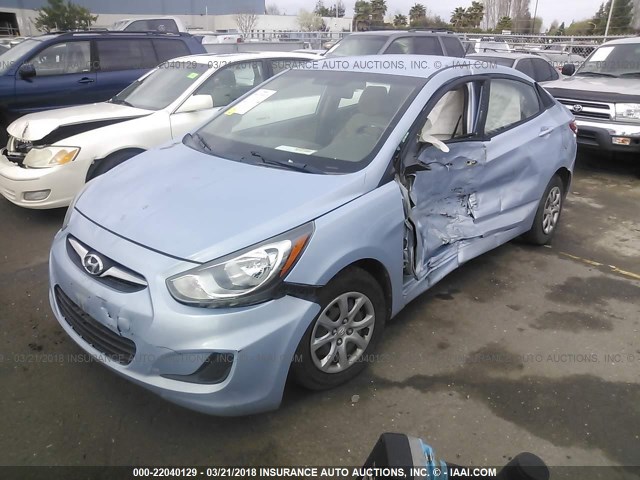 KMHCT4AE5DU536555 - 2013 HYUNDAI ACCENT GLS/GS BLUE photo 6