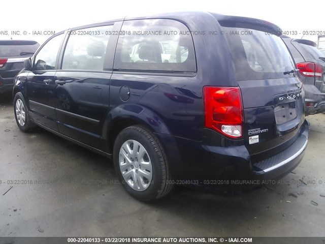 2C4RDGBG5FR613518 - 2015 DODGE GRAND CARAVAN SE BLUE photo 3