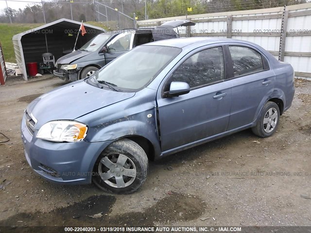 KL1TD56637B066512 - 2007 CHEVROLET AVEO LS BLUE photo 2