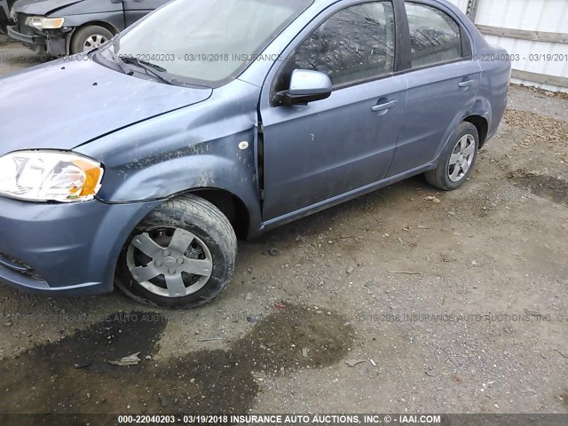 KL1TD56637B066512 - 2007 CHEVROLET AVEO LS BLUE photo 6