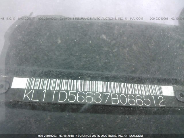 KL1TD56637B066512 - 2007 CHEVROLET AVEO LS BLUE photo 9