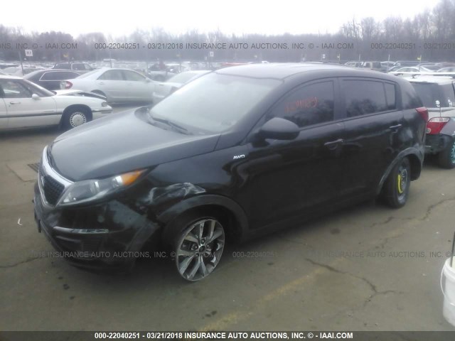 KNDPBCAC2E7554108 - 2014 KIA SPORTAGE LX BLACK photo 2