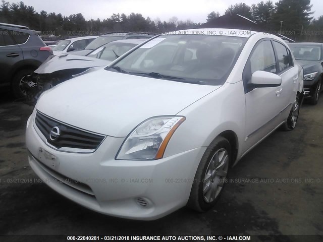 3N1AB6AP8CL716748 - 2012 NISSAN SENTRA 2.0/2.0S/SR/2.0SL WHITE photo 2