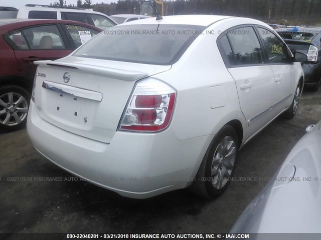 3N1AB6AP8CL716748 - 2012 NISSAN SENTRA 2.0/2.0S/SR/2.0SL WHITE photo 4