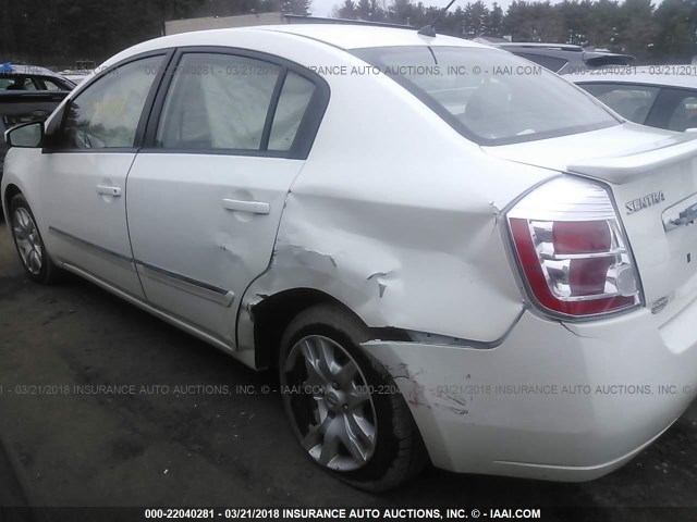 3N1AB6AP8CL716748 - 2012 NISSAN SENTRA 2.0/2.0S/SR/2.0SL WHITE photo 6