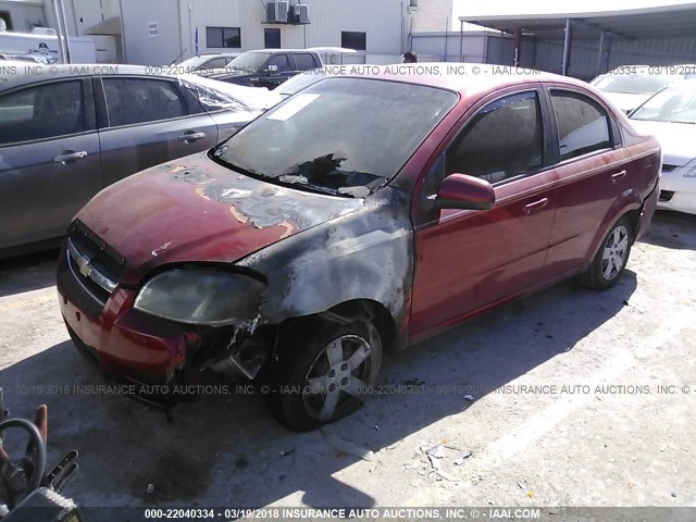 KL1TD56EX9B299121 - 2009 CHEVROLET AVEO LS/LT RED photo 2