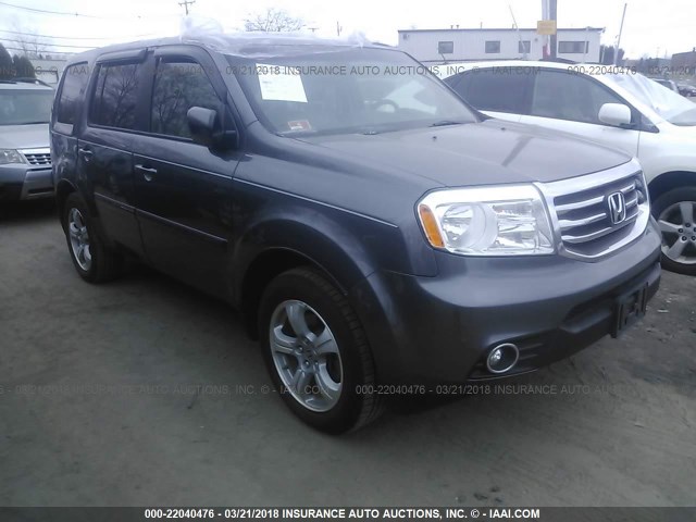 5FNYF4H5XEB008835 - 2014 HONDA PILOT EXL GRAY photo 1