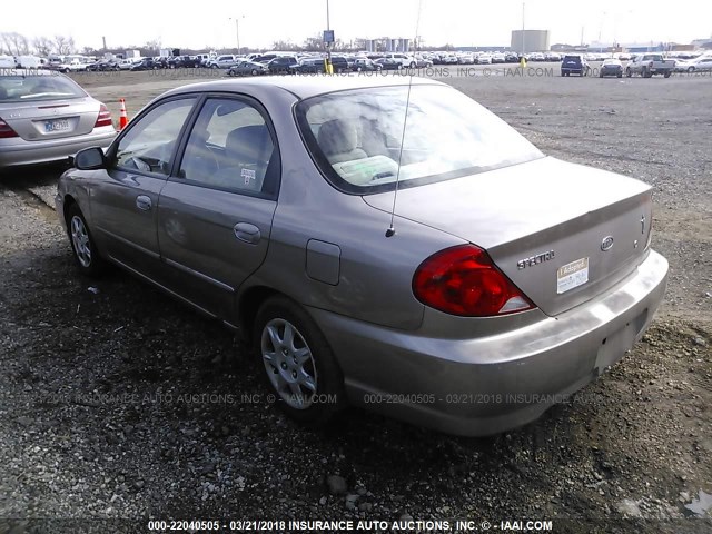 KNAFB121635302803 - 2003 KIA SPECTRA LS TAN photo 3