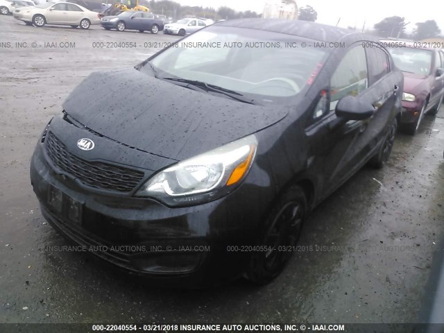 KNADM4A34D6206251 - 2013 KIA RIO LX BLACK photo 2