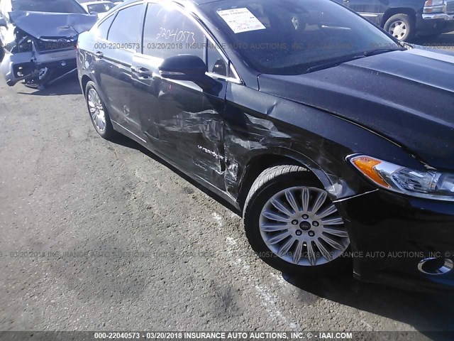 3FA6P0LU3DR223357 - 2013 FORD FUSION SE HYBRID BLACK photo 6