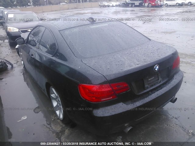 WBAKG7C58BE598877 - 2011 BMW 335 I BLACK photo 3