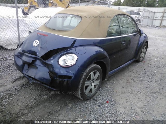 3VWRF31YX6M325723 - 2006 VOLKSWAGEN NEW BEETLE CONVERTIBLE OPTION PKG 1 BLUE photo 4